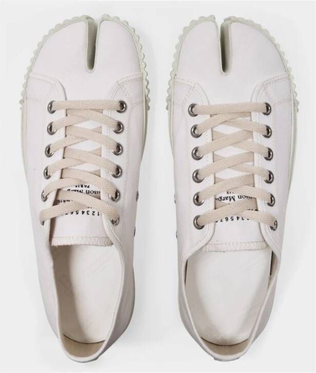 Maison Margiela Witte Katoenen Tabi Lage Sneakers Wit Heren