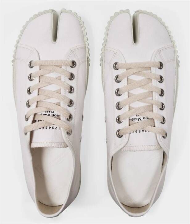 Maison Margiela Witte Katoenen Tabi Lage Sneakers Wit Heren