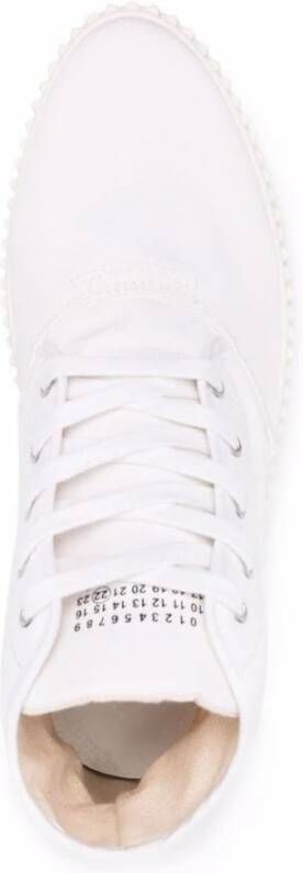 Maison Margiela Verhoog je sneaker game met Numbers Logo Hi-Top Sneakers Wit Heren