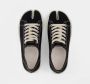 Maison Margiela Zwarte en witte leren lage Tabi sneakers Black Dames - Thumbnail 8