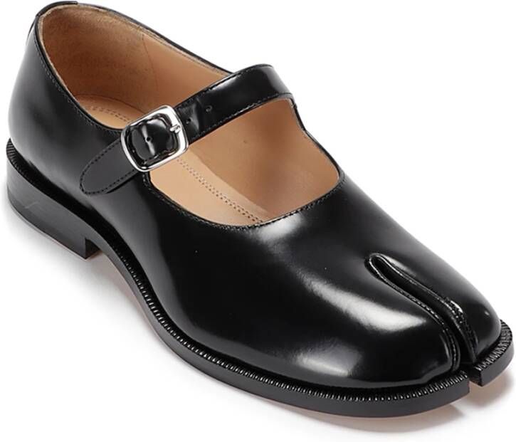 Maison Margiela Zwarte leren loafers met Tabi teen Black Dames - Foto 2