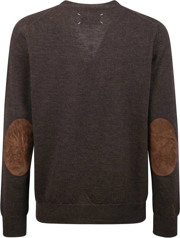 Maison Margiela V-hals wollen vest met elleboogpatches