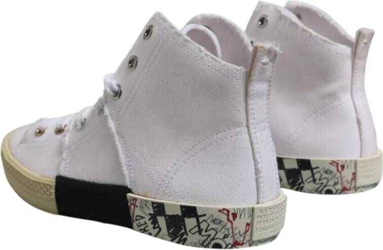 Maison Margiela Witte Canvas Mid Top Sneakers