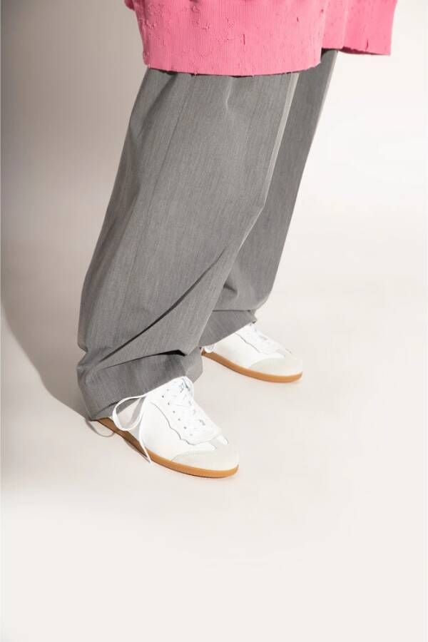 Maison Margiela Witte en grijze leren sneakers Wit Heren