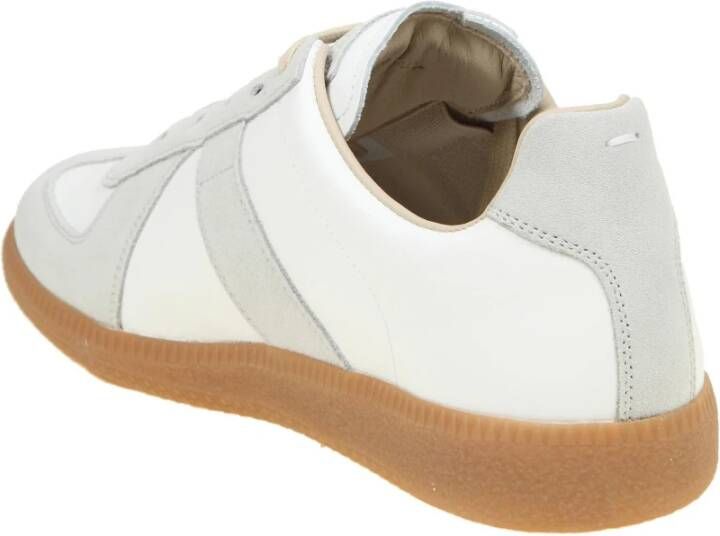 Maison Margiela Witte leren en suède sneakers White Heren