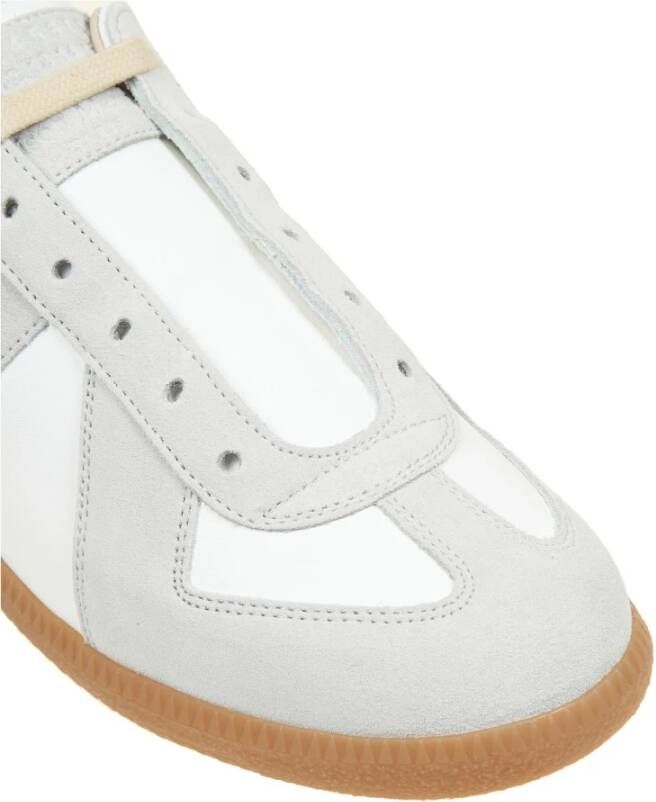 Maison Margiela Witte leren en suède sneakers White Heren