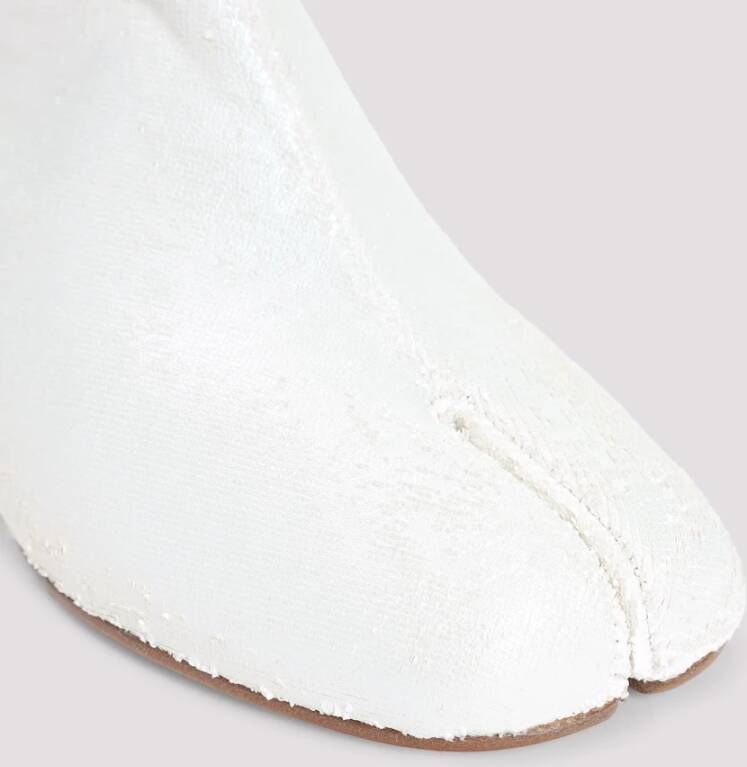 Maison Margiela Witte Parelmoer Tabi Enkellaarsjes