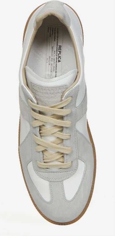Maison Margiela Witte Sneakers met Grijze Inzetstukken