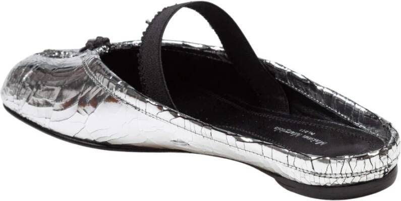 Maison Margiela Zilveren Gebroken Spiegel Leren Tabi Muiltje