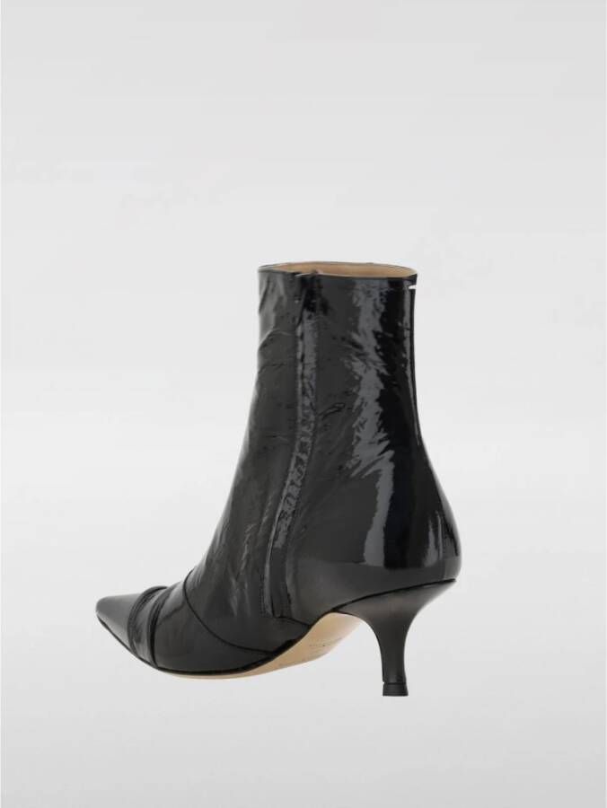 Maison Margiela Zwarte Lakleren Kitten Heel Laarzen