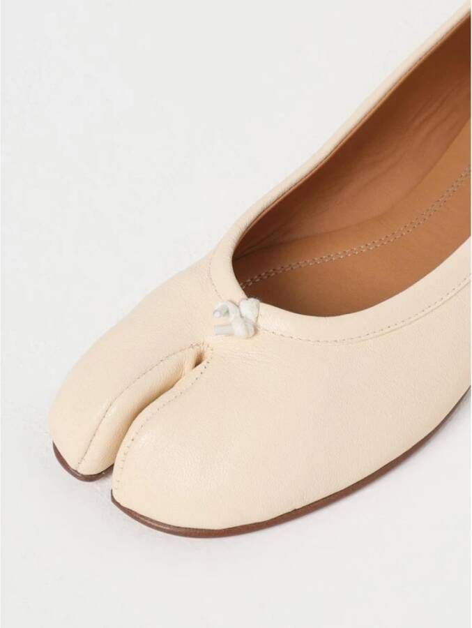 Maison Margiela Zwarte leren ballerina flats