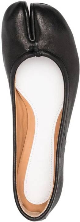 Maison Margiela Zwarte Leren Ballerina Schoenen Black Dames