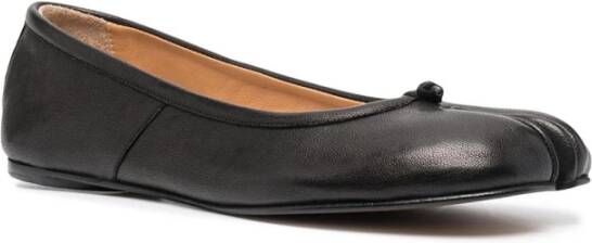 Maison Margiela Zwarte Leren Ballerina Schoenen Black Dames