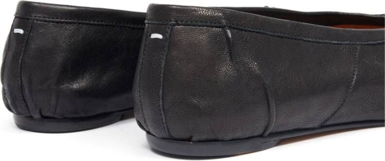 Maison Margiela Zwarte leren ballerina's met Tabi-teen