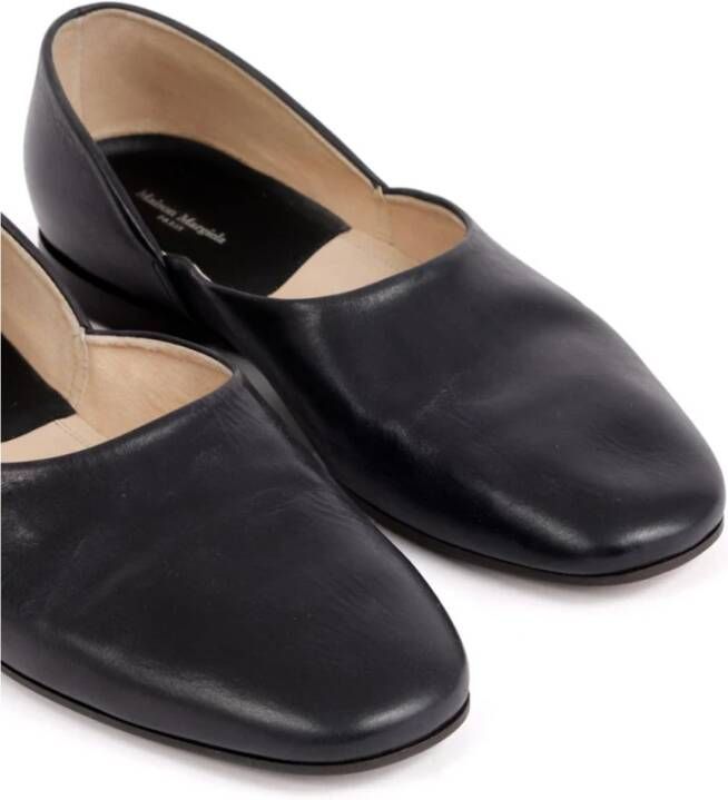 Maison Margiela Zwarte Leren Instap Sandalen Black Heren