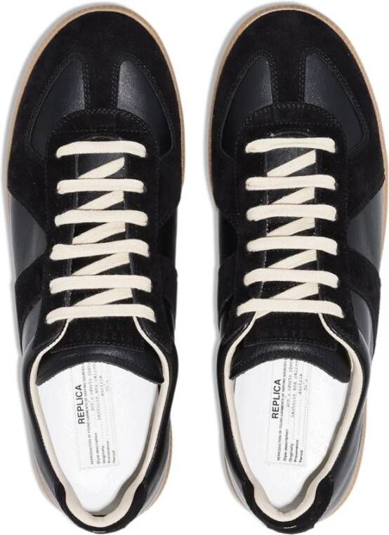 Maison Margiela Zwarte Leren Panel Sneakers