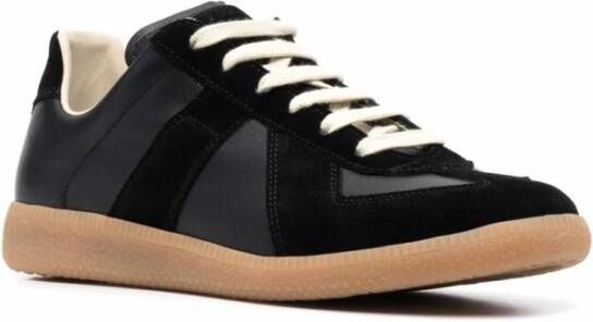 Maison Margiela Zwarte Sneakers Replica Logo Applicatie Black Dames