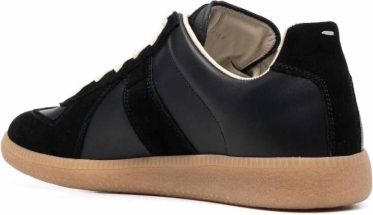 Maison Margiela Zwarte Sneakers Replica Logo Applicatie Black Dames