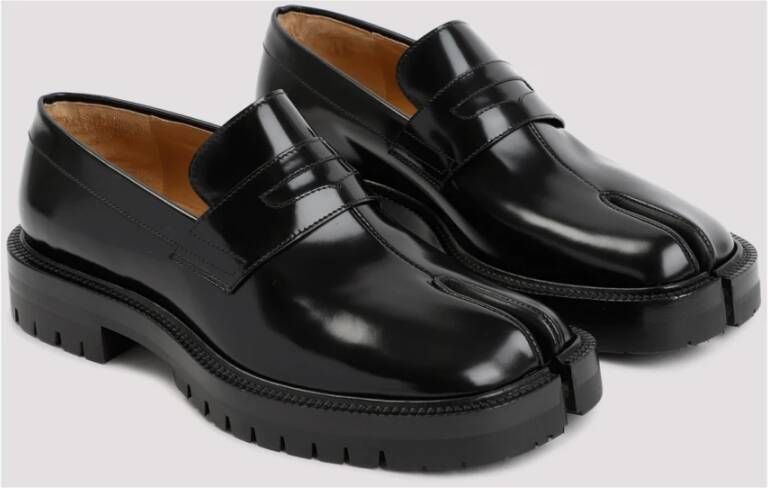 Maison Margiela Zwarte leren Tabi Loafer Schoenen