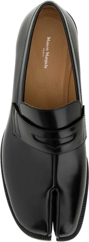 Maison Margiela Zwarte leren Tabi loafers
