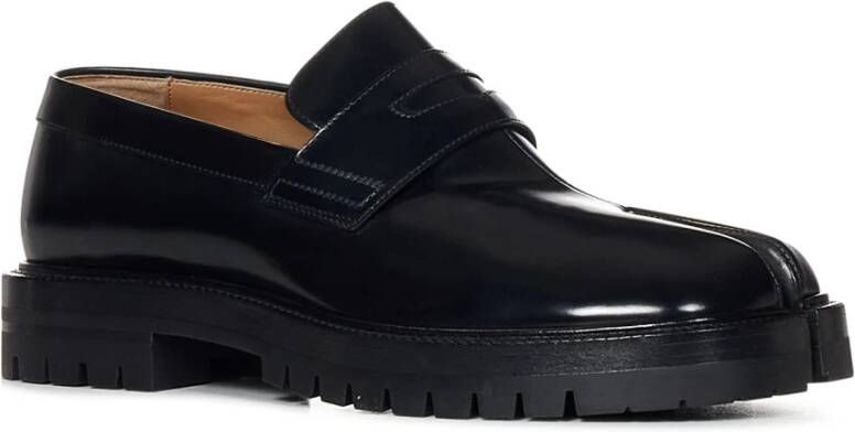 Maison Margiela Zwarte Loafer Schoenen met Chunky Lug Zool Black Heren
