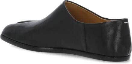 Maison Margiela Zwarte Tabi Teen Leren Lage Schoenen Black Dames