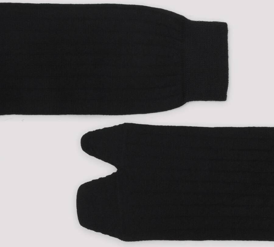 Maison Margiela Zwarte wollen Bootleg Sokken