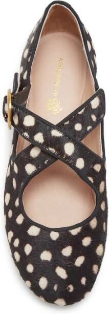 Maliparmi Ballerina's met Bont en Pois Leer Black Dames