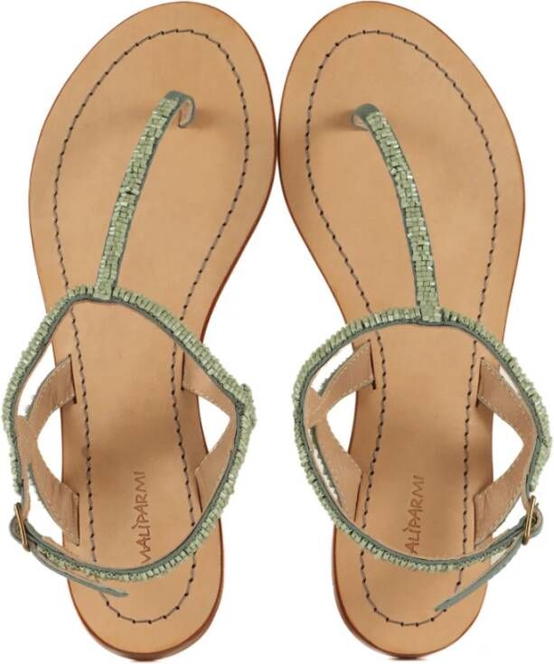 Maliparmi Flat Sandals Green Dames