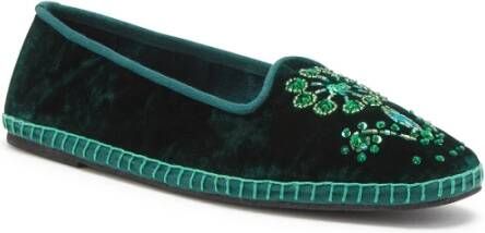 Maliparmi Velvet Ballerina Schoenen Green Dames