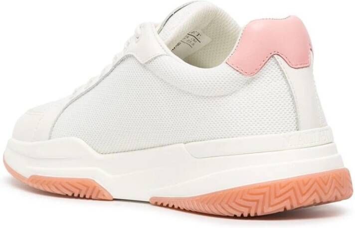 Mallet Footwear Witte en roze lage sneakers voor dames Wit Dames