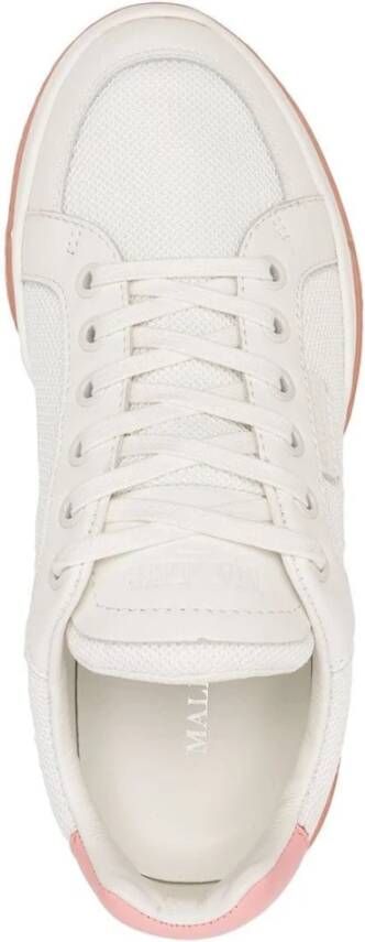 Mallet Footwear Witte en roze lage sneakers voor dames Wit Dames