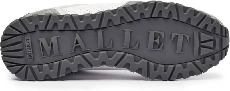 Mallet London Grijze Geperforeerde Leren Sneakers