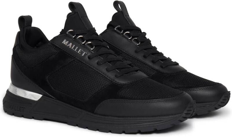 Mallet London Lite Triple Black Silver Sneakers Black Heren