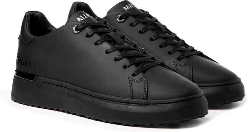 Mallet London Luxe Zwarte Leren Sneakers Black Heren