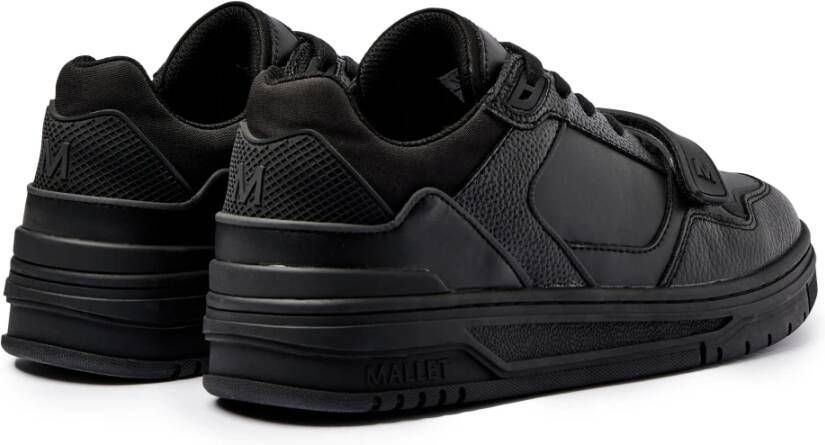 Mallet London Luxe Zwarte Leren Strap Sneakers Black Heren