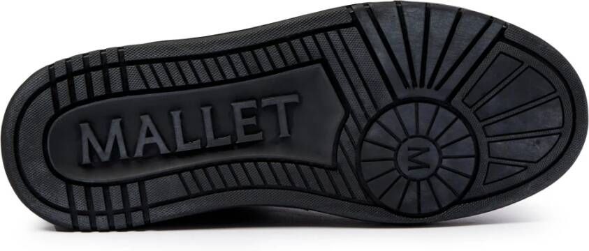 Mallet London Luxe Zwarte Leren Strap Sneakers Black Heren