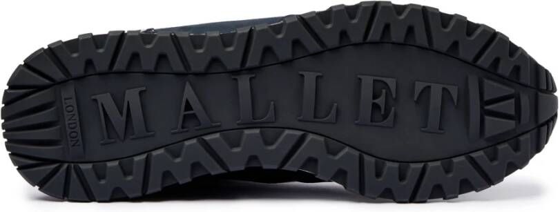 Mallet London Navy Zilver Leren Sneakers