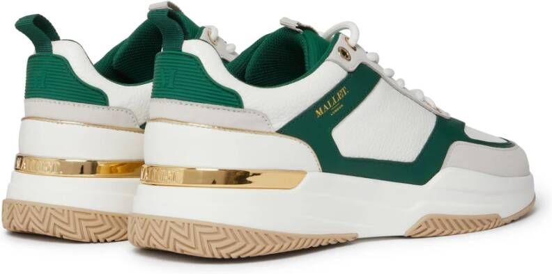 Mallet London Witte Groene Leren Sneakers Aw24 Green Heren
