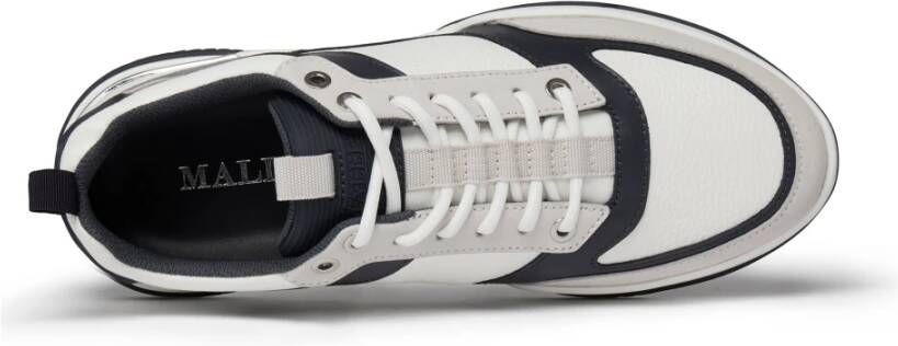 Mallet London Wit Marine Leren Sneakers Aw24 Blue Heren