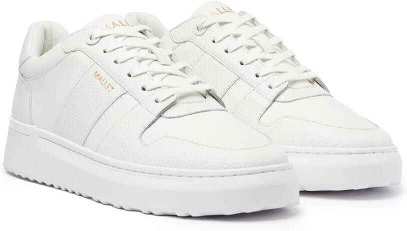 Mallet London Witte Leren Minimalistische Sneakers White Heren