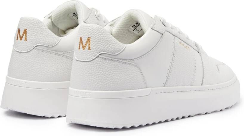 Mallet London Witte Leren Minimalistische Sneakers White Heren