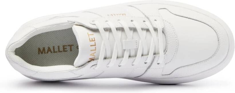 Mallet London Witte Leren Minimalistische Sneakers White Heren
