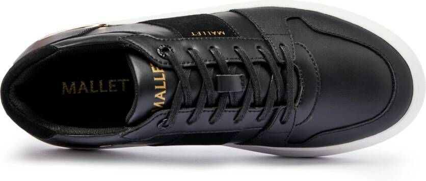 Mallet London Zwart Goud Leren Sneakers Black Heren