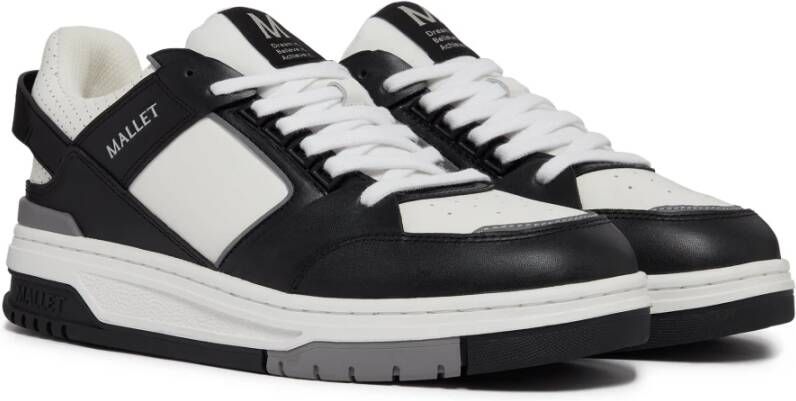 Mallet London 90's Skaterstijl Zwart Wit Sneakers Black Dames