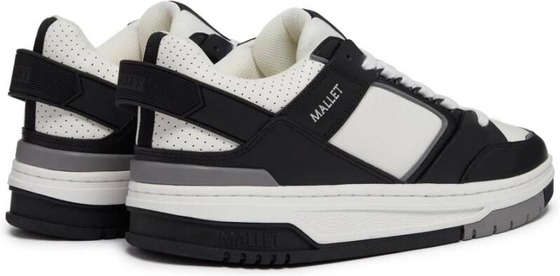 Mallet London 90's Skaterstijl Zwart Wit Sneakers Black Dames