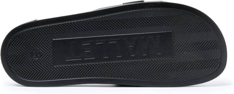 Mallet London Zwarte Serif Slide Sandalen