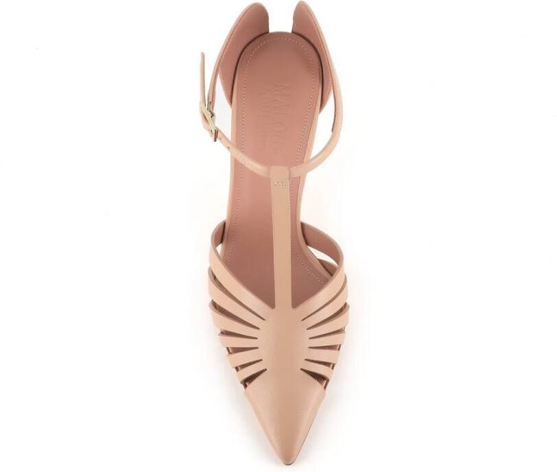 Malone Souliers Nude leren T-strap hakken