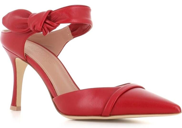 Malone Souliers Rode leren knoop muiltjes hakken Red Dames