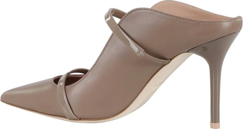 Malone Souliers Taupe Leren Stiletto Muiltjes Maureen Model